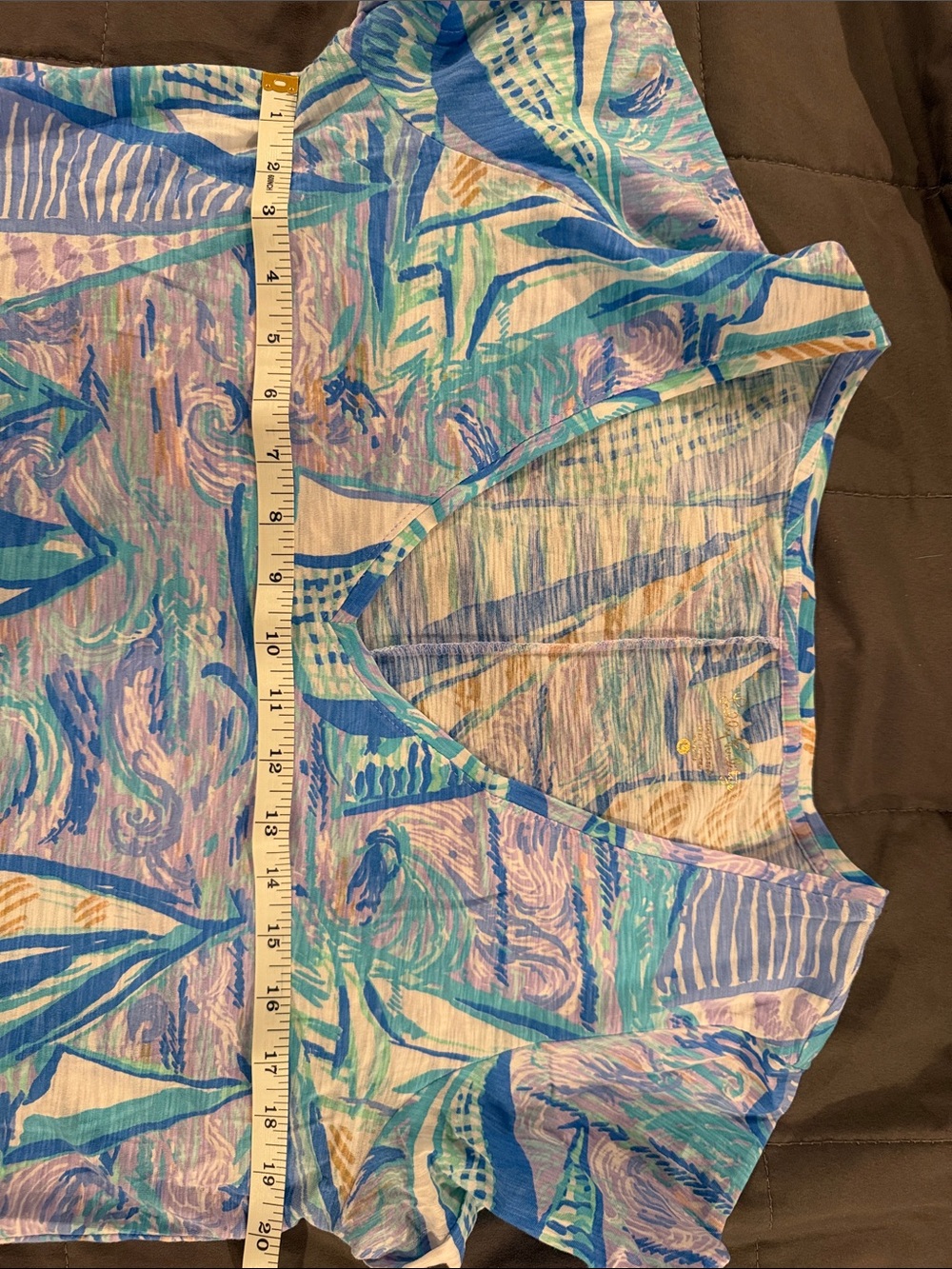 Lilly Pulitzer Blue Multicolor Short-Sleeve V-Neck Women’s Dress - Picture 10 of 11